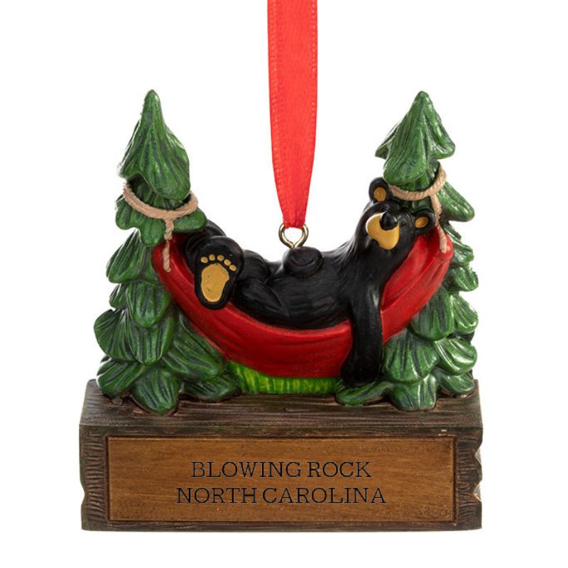 Blowing Rock Bear Hammock Ornament